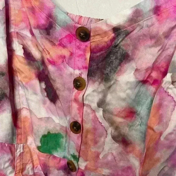 Torrid Multi Color Water Color Babydoll Tank 1 1X 14/16 - Picture 4 of 6